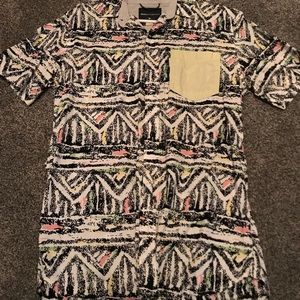 Colorful/ psychedelic/90’s button up t-shirt